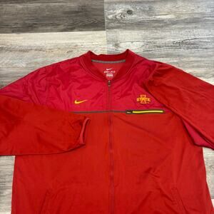 Nike Dri Fit Iowa State Cyclones ISU Red 2XL Mini Swoosh NCAA Windbreaker Jacket